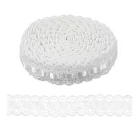 sourcing map 5 Yards Eyelet Lace Trim, 0.79 Inch Crochet Lace Trim Floral Embroidered Ribbons for Sewing Dress Apron Pillow Clothes Bag Decoration, White