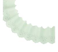 sourcing map 5 Yards Eyelet Lace Trim, 2.17 Inch Wide Floral Cotton Lace Ribbon Embroidery Ruffle Ribbon Trim for Sewing Dress Apron Pillow Clothes Bag Decoration, Light Green
