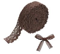 sourcing map 5 Yards Light Coffee Brown Lace Trim, 1 Inch Wide Vintage Floral Fabric Lace Ribbon by the Roll for DIY Handicrafts Wedding Decorating Sewing Bouquet Hair Bow Making Gift Wrapping