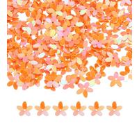 sourcing map 50 Gram Flower Loose Sequins, 10 mm Glitter Sequins Paillettes Bead for Clothing Accessories Embroidery Sewing DIY Art Crafts Supplies, Bright Orange