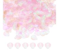 sourcing map 50 Gram Loose Sequins 13 MM Seashell Sequins and Spangles with 2 Holes for Earrings Clothing Accessories Embroidery Sewing DIY Art Crafts Supplies, Fantasy Transparent Pink