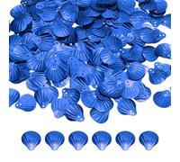 sourcing map 50 Gram Loose Sequins 13mm Seashell Sequins and Spangles with 2 Holes for Earrings Clothing Embroidery Sewing DIY Art Crafts Supplies, Bright Blue