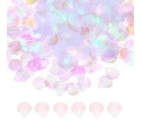 sourcing map 50 Gram Loose Sequins 18mm Seashell Sequins and Spangles with 2 Holes for Earrings Clothing Embroidery Sewing DIY Art Crafts Supplies, Fantasy Transparent White