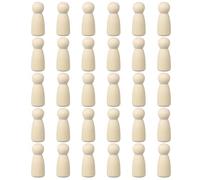 sourcing map 50 Pack Wood Peg, 2 Inch Girl-Shape Wooden Peg People, Unfinished Wooden Peg People Bodies Figures for DIY Art Craft Painting
