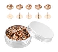sourcing map 50 Pairs Metal Pin Backs, Butterfly Tie Locking Pin Backs Replacement 11mm x 10mm for Hat Badge Craft Making, Rose Gold