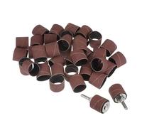 sourcing map 50 Pcs 1 Inch Sanding Sleeves Sandpaper Set 400 Grit with 2 Pcs 0.79 Inch Drum Mandrels for Rotary Tools