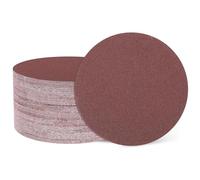 sourcing map 50 Pcs 125mm 5 Inch Sanding Disc 100 Grit Hook and Loop Sandpaper Random Orbital Sander Pads for Woodworking Automotive Metal