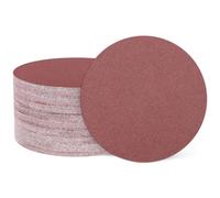 sourcing map 50 Pcs 125mm 5 Inch Sanding Discs, 180 Grit Hook and Loop Sandpaper, No-Hole Aluminum Oxide Orbital Sander Sandpaper for Woodworking Automotive Metal Polishing, Red