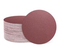 sourcing map 50 Pcs 150mm 6 Inch Sanding Discs, 120 Grit Hook and Loop Sandpaper, No-Hole Aluminum Oxide Orbital Sander Sandpaper for Woodworking Automotive Metal Polishing, Red