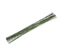 sourcing map 50 Pcs 18 Gauge(1.3mm) Floral Stem Wire 14 Inches Green Floral Wire for DIY Artificial Florist Flower Arrangement