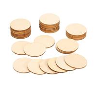 sourcing map 50 Pcs 2 Inch Unfinished Wood Circles for Crafts, Wood Round Slices Natural Round Wooden Disc Cutouts for DIY Crafts Painting Engraving Door Hanger Sign Home Decor
