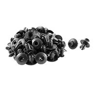 sourcing map 50 Pcs 20mm x 9mm Black Plastic Rivet Engine Lining Trim Clips