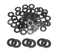 sourcing map 50 Pcs 3/8" Stainless Steel Flat Washers, 10mm ID x 20mm OD x 1.4mm Thick Black Zinc Plated Metal Washers for Screws and Bolts