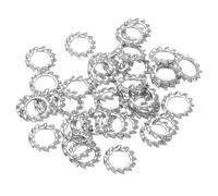 sourcing map 50 Pcs 304 Stainless Steel External Tooth Lock Washers, M5 Star Locking Washer Serrated Washer for Screw Bolt Mechanical Equipment Fasteners, Silver