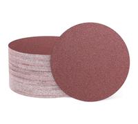 sourcing map 50 Pcs 50mm 2 Inch Sanding Discs, 80 Grit Hook and Loop Sandpaper, No-Hole Aluminum Oxide Orbital Sander Sandpaper for Woodworking Automotive Metal Polishing, Red