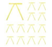 sourcing map 50 Pcs 5x7 Twist Tie Bows Satin Ribbon Bows Wrapping Bows for Craft DIY Sewing Wedding Decor Birthday Party Treat Bags Lemon Yellow