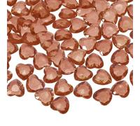 sourcing map 50 Pcs Acrylic Heart Rhinestone, 12mm Crystal Gems Rhinestone Plastic Gems Jewelry Stickers for Craft Bead Face Painting Costume Jewelry Making, Brown