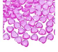 sourcing map 50 Pcs Acrylic Heart Rhinestone, 12mm Pointback Clear Heart Crystal Gems Rhinestone Vase Filler Gems for Crafting Painting Table Scatters Wedding Decorations, Rose Red
