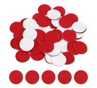 sourcing map 50 Pcs Adhesive Felt Circles, 1.5" Round Non-Woven Felt Pads Stickers Dots Pre Cut for DIY Crafts Sewing Handcraft Costume Holiday Decoration, Red
