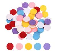 sourcing map 50 Pcs Adhesive Felt Circles, 3/8" Round Non-Woven Felt Pads Stickers Dots Pre Cut for DIY Crafts Sewing Handcraft Costume Holiday Decoration, Red, Pink, Yellow, Sky Blue, Purple