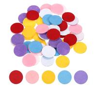 sourcing map 50 Pcs Adhesive Felt Circles, 9/16" Round Non-Woven Felt Pads Stickers Dots Pre Cut for DIY Crafts Sewing Handcraft Costume Holiday Decoration, Red, Pink, Yellow, Sky Blue, Purple