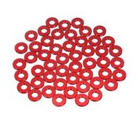 sourcing map 50 Pcs Aluminum Flat Washer, M5x12x2mm Round Seal Gaskets Flat Spacers for Screws Bolts Machinery Repair Accessories, Outdoor Construction, Wine Red