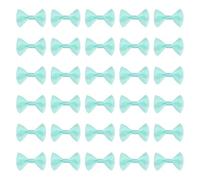 sourcing map 50 Pcs Blue White Dot Polka Dot Ribbon Bow Ties 1.5" x 1" Mini Bowknot for Crafting Little Satin Bows Bulk for DIY Sewing Scrapbooking Wedding Gift Present Home Decoration