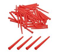 sourcing map 50 Pcs Blunt Tip Tapered Dispensing Needle, 12 Gauge TT Adhesive Dispensing Tip 2.36 Inch Plastic Tapered Pinhead for Refilling Liquid Inks Adhesives Glue, Red