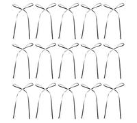 sourcing map 50 Pcs Bow Cake Toppers, 3.3x5.1 Inch Bow Cupcake Toppers Satin Bowknot Bow Party Decorations for Cake Dessert Craft DIY Decorating Wedding Birthday Party, Black White