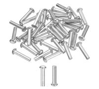 sourcing map 50 Pcs Brazier Head Solid Aluminum Rivets, M3 Dia x 14mm Length Round Head Aluminum Boat Rivets for Repairing Boats, Machinery, Aircraft, Automobile Industry