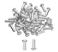 sourcing map 50 Pcs Brazier Head Solid Aluminum Rivets, M4 Dia x 12mm Length Round Head Aluminum Boat Rivets for Repairing Boats, Machinery, Aircraft, Automobile Industry