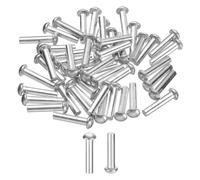 sourcing map 50 Pcs Brazier Head Solid Aluminum Rivets, M4 Dia x 18mm Length Round Head Aluminum Boat Rivets for Repairing Boats, Machinery, Aircraft, Automobile Industry