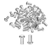 sourcing map 50 Pcs Brazier Head Solid Aluminum Rivets, M4 Dia x 8mm Length Round Head Aluminum Boat Rivets for Repairing Boats, Machinery, Aircraft, Automobile Industry