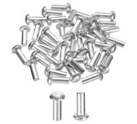 sourcing map 50 Pcs Brazier Head Solid Aluminum Rivets, M6 Dia x 16mm Length Round Head Aluminum Boat Rivets for Repairing Boats, Machinery, Aircraft, Automobile Industry