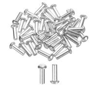 sourcing map 50 Pcs Brazier Head Solid Aluminum Rivets, M6 Dia x 20mm Length Round Head Aluminum Boat Rivets for Repairing Boats, Machinery, Aircraft, Automobile Industry