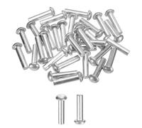 sourcing map 50 Pcs Brazier Head Solid Aluminum Rivets, M6 Dia x 25mm Length Round Head Aluminum Boat Rivets for Repairing Boats, Machinery, Aircraft, Automobile Industry