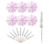 sourcing map 50 Pcs Color Film Drink Umbrellas Cocktail,3.9 Inch Cocktail Picks Toothpicks Colorful Mini Paper Umbrellas for Drinks Cupcake Beach Party Decorations