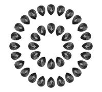 sourcing map 50 Pcs Crystal AB Pointed Back Rhinestones, 6x8mm Teardrop Faceted Glass Gems for Phone Case DIY Crafts Jewelry Making Clothing Decoration, Black