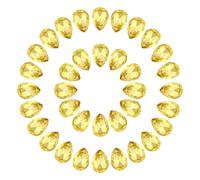 sourcing map 50 Pcs Crystal AB Pointed Back Rhinestones, 7x10mm Teardrop Faceted Glass Gems for Phone Case DIY Crafts Jewelry Making Clothing Decoration, Golden Yellow