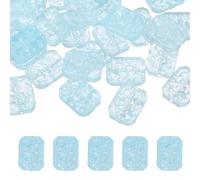 sourcing map 50 Pcs Crystal Beads for Jewelry Making, Faceted Glass Loose Beads Bulk Rectangular Bead Charm for DIY Crafts Jewelry Keychain Making, Blue