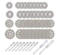 sourcing map 50 Pcs Diamond Cutting Wheel Set, 16mm 18mm 22mm 25mm Cut Off Wheel with 8 Pcs 3mm Mandrel and 2 Pcs Screwdriver