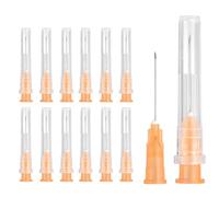 sourcing map 50 Pcs Dispensing Needle 25 Gauge 20 mm, Luer Lock Lab Dispensing Needle, Stainless Steel Tips for Laboratory Industrial Dispensing Refilling Inks Liquid Glue, (Orange)