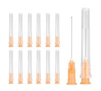 sourcing map 50 Pcs Dispensing Needle 25 Gauge 32 mm, Luer Lock Lab Dispensing Needle, Stainless Steel Tips for Laboratory Industrial Dispensing Refilling Inks Liquid Glue, (Orange)