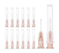 sourcing map 50 Pcs Dispensing Needle 26 Gauge 13 mm, Luer Lock Lab Dispensing Needle, Stainless Steel Tips for Laboratory Industrial Dispensing Refilling Inks Liquid Glue, (Brown)