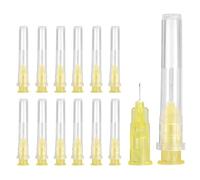 sourcing map 50 Pcs Dispensing Needle 30 Gauge 4 mm, Luer Lock Lab Dispensing Needle, Stainless Steel Tips for Laboratory Industrial Dispensing Refilling Inks Liquid Glue, (Yellow)