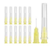 sourcing map 50 Pcs Dispensing Needle 30 Gauge 8 mm, Luer Lock Lab Dispensing Needle, Stainless Steel Tips for Laboratory Industrial Dispensing Refilling Inks Liquid Glue, (Yellow)