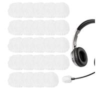 sourcing map 50 Pcs Disposable Lapel Headset Microphone Windscreen, Non-Woven Mini Size Lavalier Microphone Windscreen Headset Mic Covers for Hole Ear-hook Headsets, Lavalier Mic, White