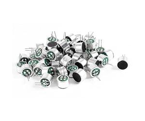 sourcing map 50 Pcs Electret Microphone Inserts 9767 with PCB Pins Condenser