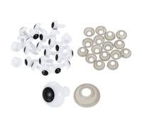 sourcing map 50 Pcs Eyes for Crocheting, 12mm Plastic Crochet Eyes Round Craft Eye with Washers for DIY Arts Crafts Stuffed Animals Bears Making, White