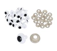 sourcing map 50 Pcs Eyes for Crocheting, 14mm Plastic Crochet Eyes Round Craft Eye with Washers for DIY Arts Crafts Stuffed Animals Bears Making, White